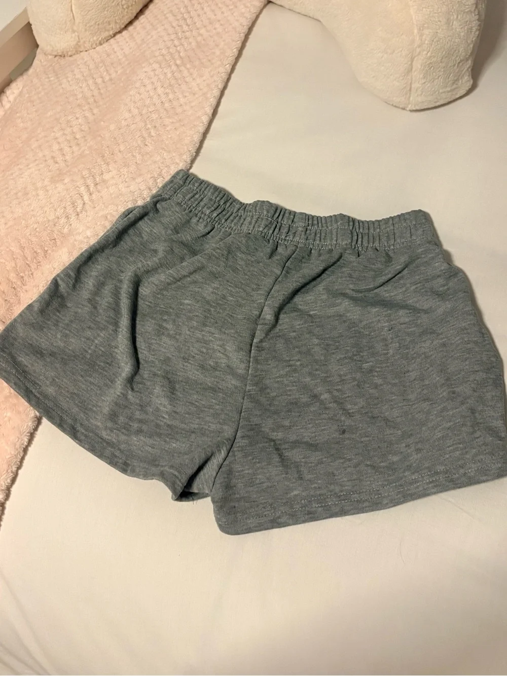 SHEIN Light Gray Elastic Waist Casual Shorts